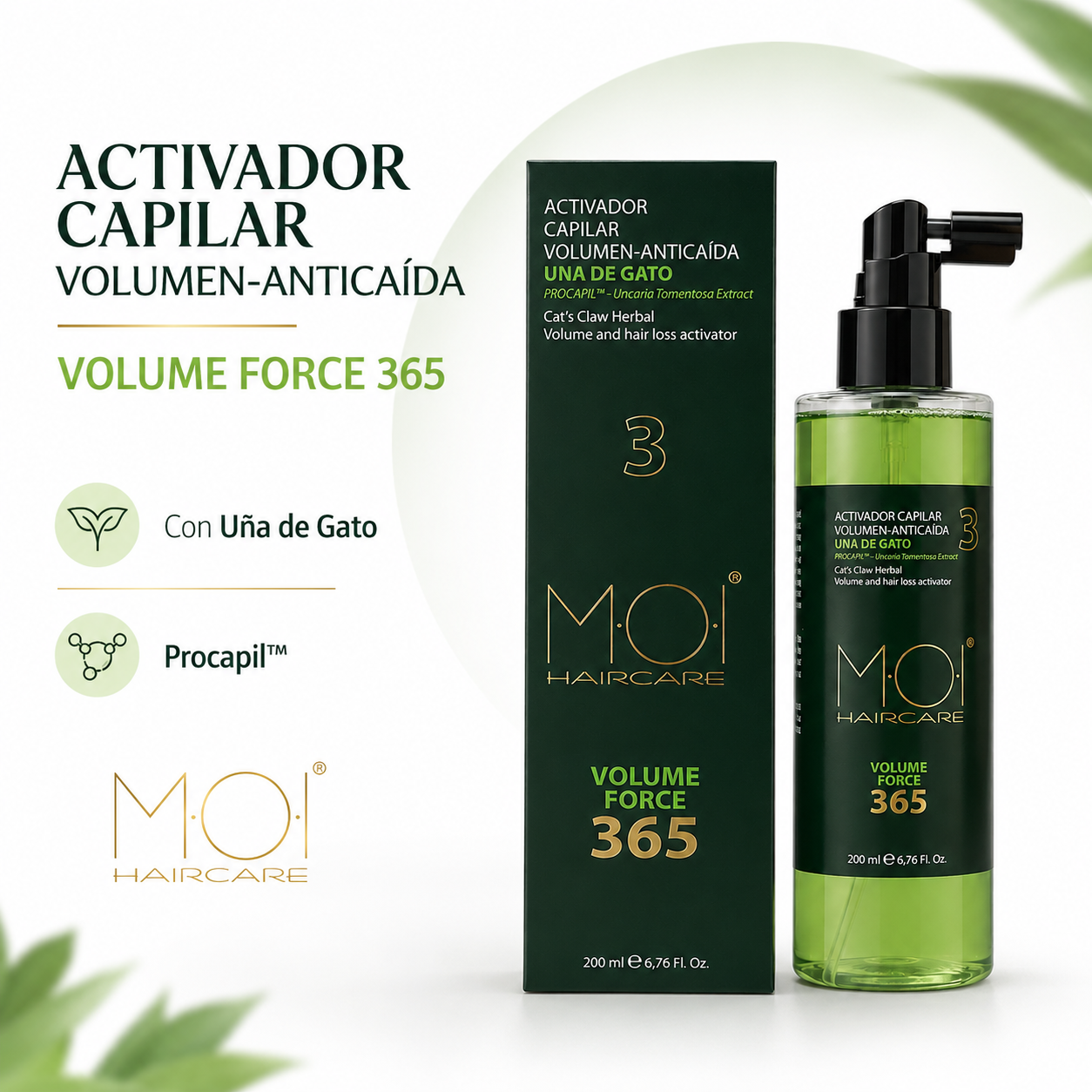 Activador capilar volumen-anticaída VOLUME FORCE 365 con UÑA DE GATO 200ml. - Imagen 7