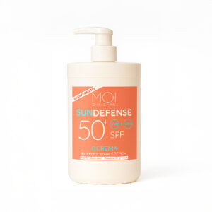 CREMA PROTECTOR SOLAR SUNDEFENSE SPF 50+ GRAN FORMATO 1000ML RÁPIDA ABSORCIÓN MOI SKINCARE