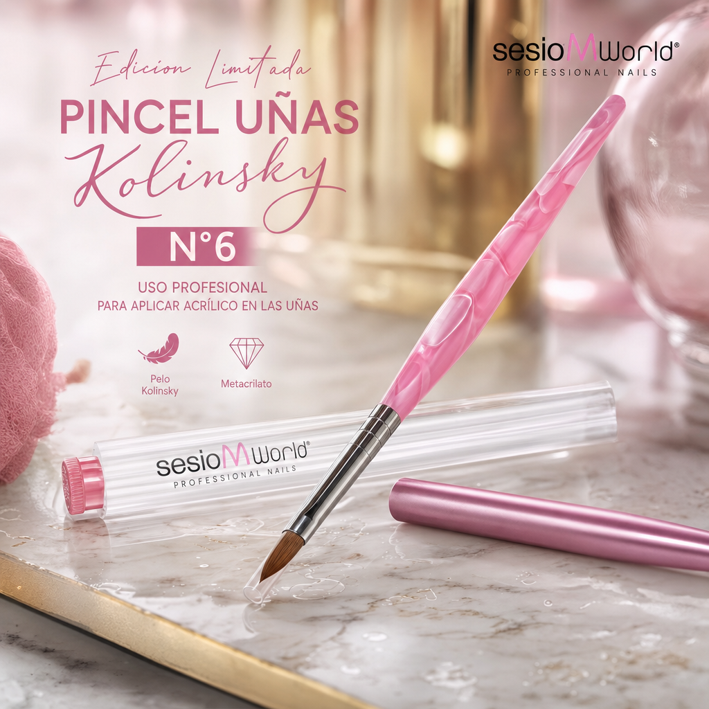 PINCEL UÑAS Kolinsky nº6 Edición limitada.Pink - Imagen 2