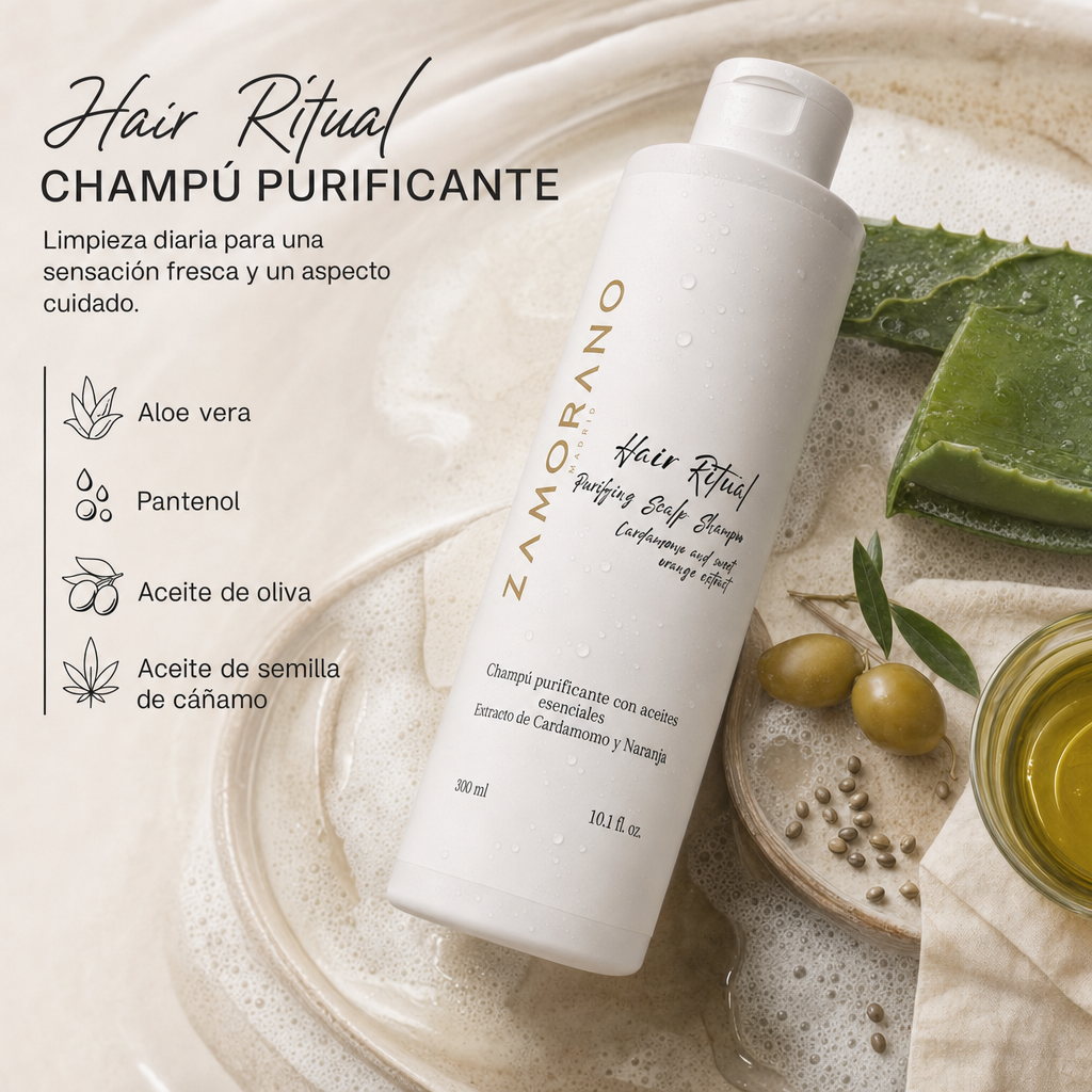 HAIR RITUAL Champú purificante 300ml ZAMORANO - Imagen 2